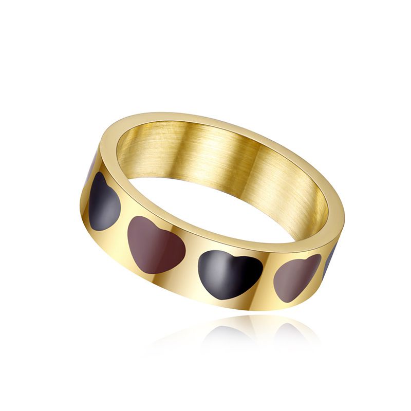 Fashion love heart drops female stainless steel ring | Wholesale Jewelry Only 2