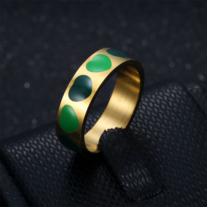 Fashion love heart drops female stainless steel ring | Wholesale Jewelry Only 5