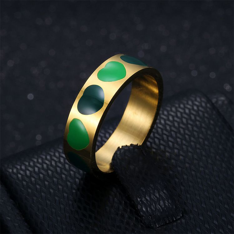 Fashion love heart drops female stainless steel ring | Wholesale Jewelry Only 5