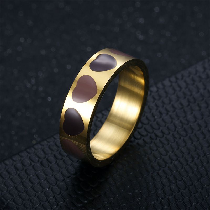 Fashion love heart drops female stainless steel ring | Wholesale Jewelry Only 7