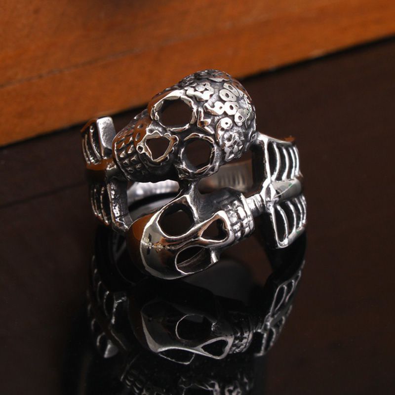 Punk Skull Vintage Men's Titanium Steel Ring | Wholesale Jewelry Only 4