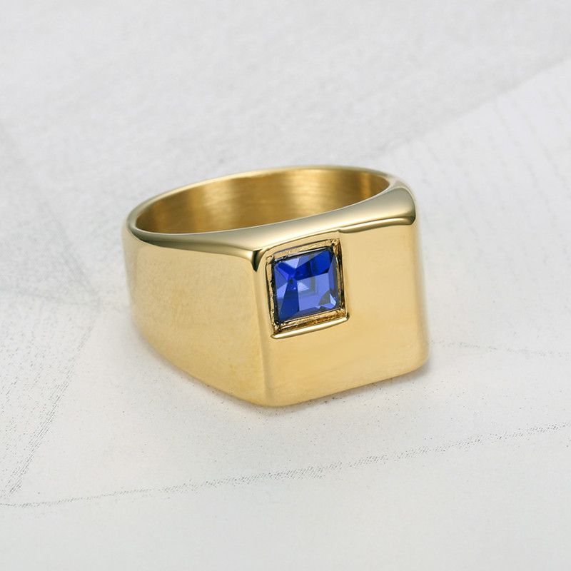 Wholesale Cool gemstone diamond glossy ins style men titanium steel ring | Wholesale Jewelry Only 3