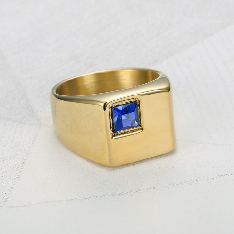 Wholesale Cool gemstone diamond glossy ins style men titanium steel ring | Wholesale Jewelry Only 3