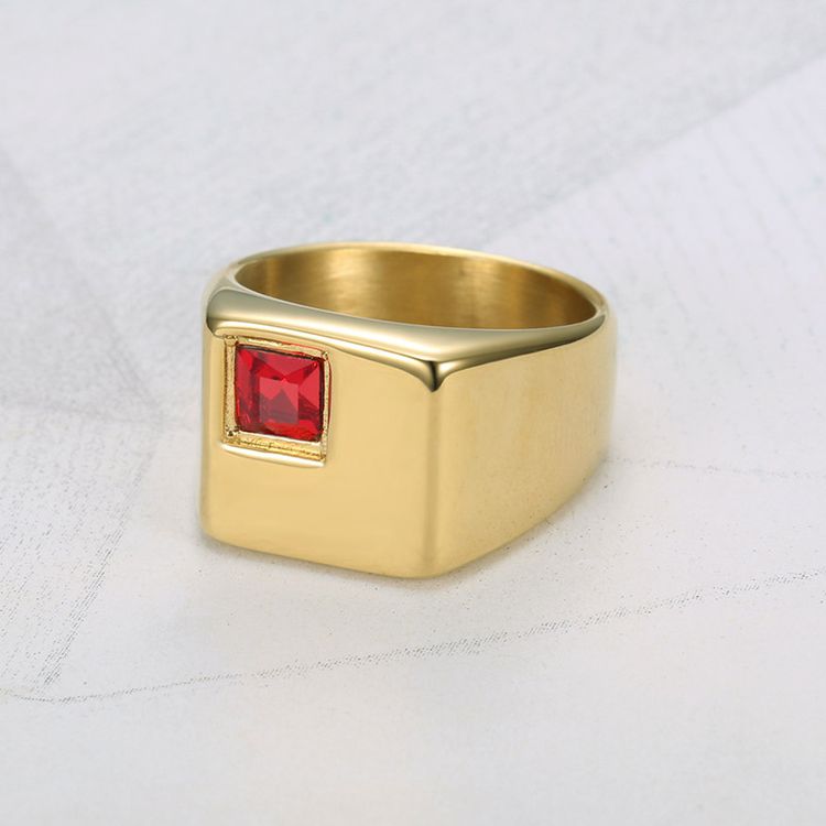 Wholesale Cool gemstone diamond glossy ins style men titanium steel ring | Wholesale Jewelry Only 4