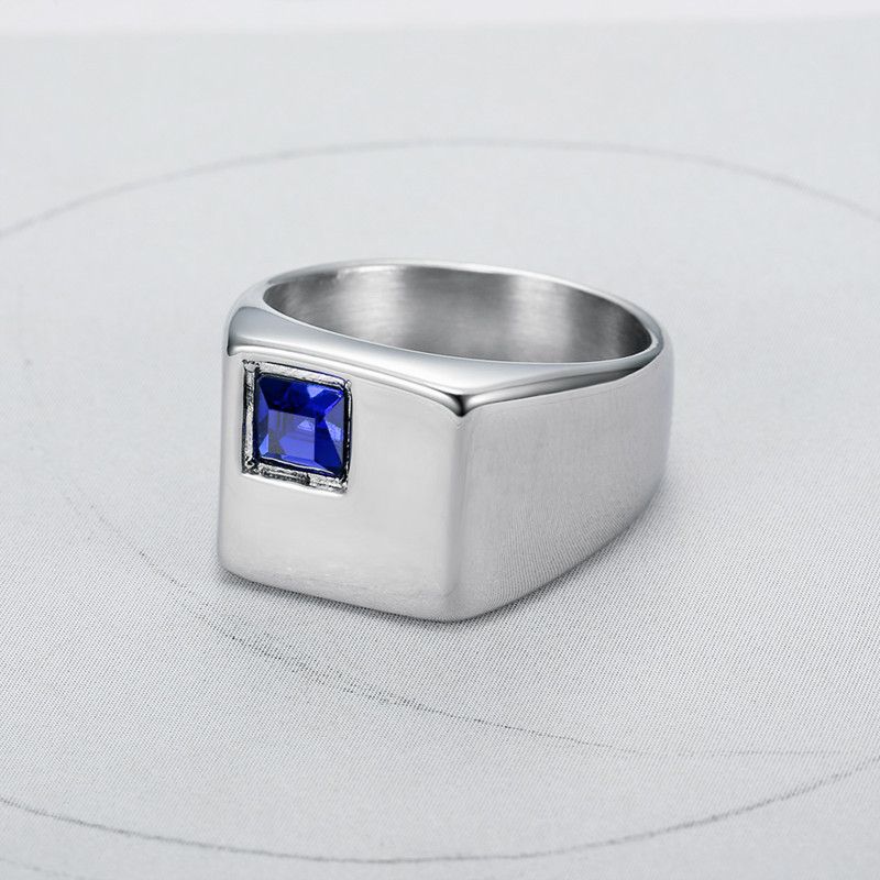 Wholesale Cool gemstone diamond glossy ins style men titanium steel ring | Wholesale Jewelry Only 6