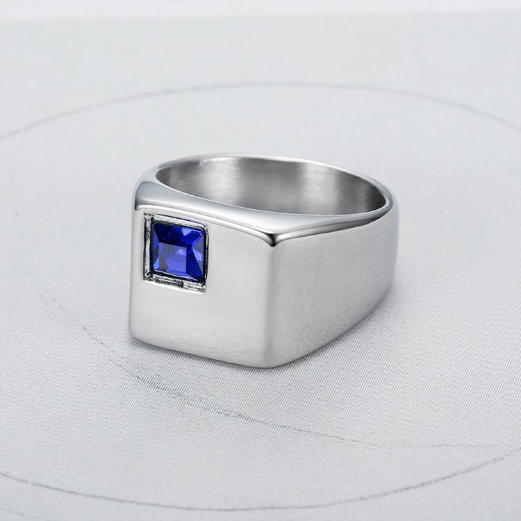 Wholesale Cool gemstone diamond glossy ins style men titanium steel ring | Wholesale Jewelry Only 6