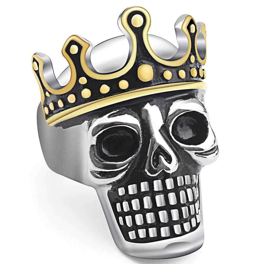 Retro Punk Crown Skull Wholesale Titanium Men's Ring | Wholesale Jewelry Only 0