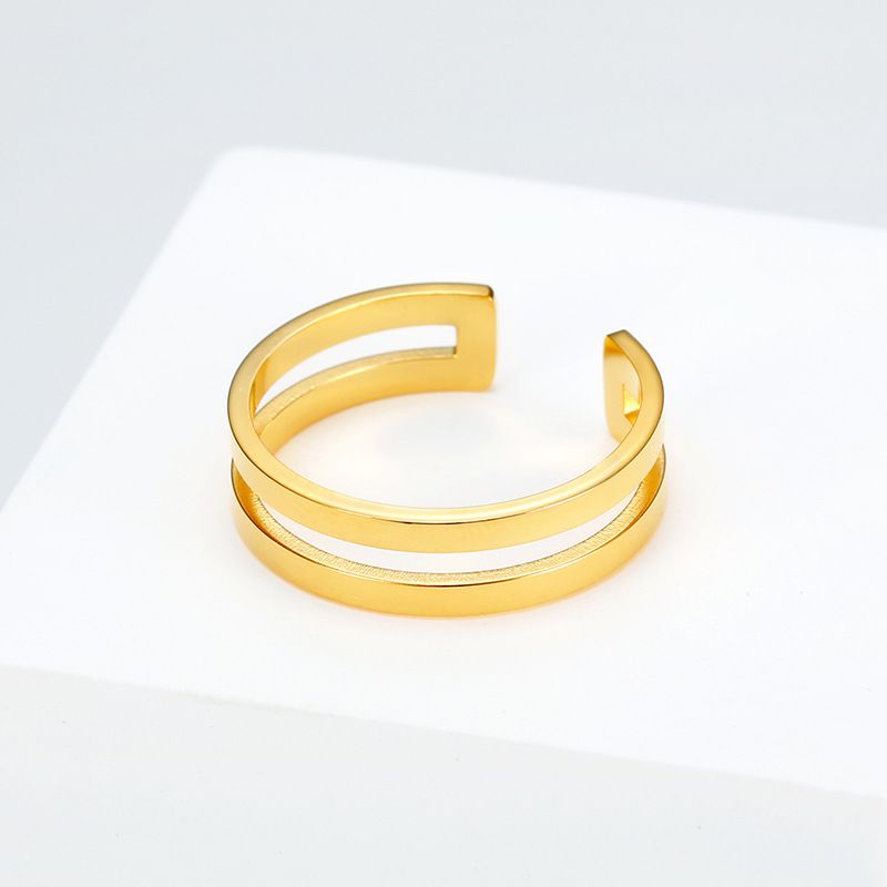 Adjustable Love Hollow Stainless Steel 18K Gold Women's Ring Wholesale  | Wholesale Jewelry Only 3