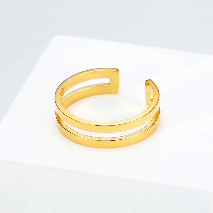 Adjustable Love Hollow Stainless Steel 18K Gold Women's Ring Wholesale  | Wholesale Jewelry Only 3