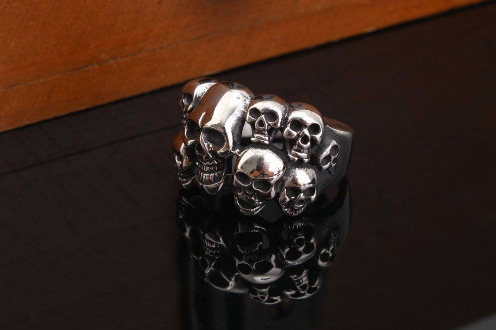 Bully Punk Titanium Skull Bones Wholesale Men's Ghost Ring | Wholesale Jewelry Only 2