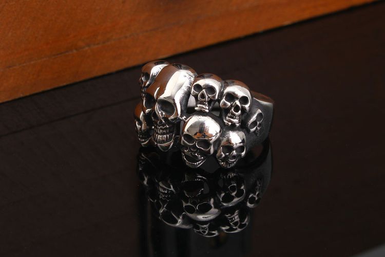 Bully Punk Titanium Skull Bones Wholesale Men's Ghost Ring | Wholesale Jewelry Only 2