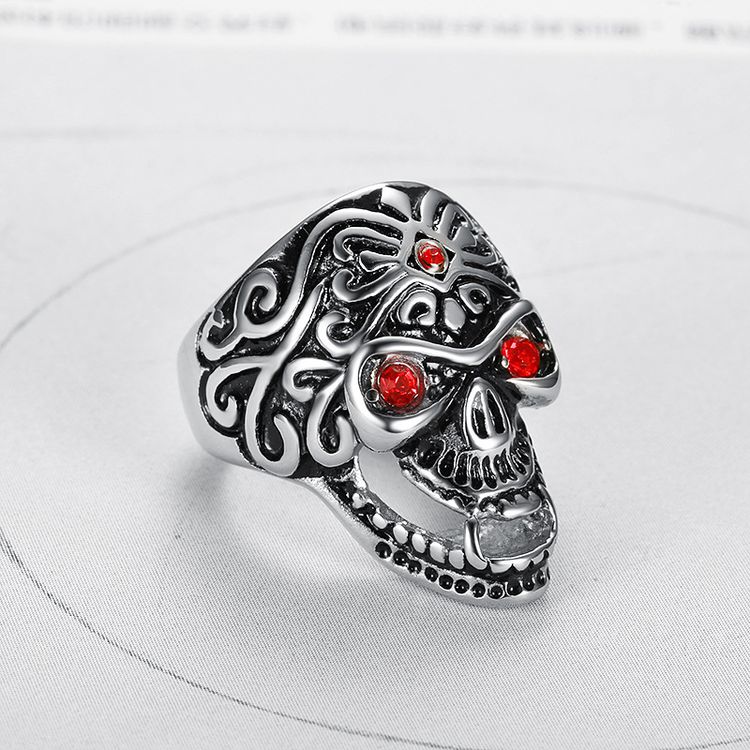 Wholesale Punk Skull Titanium Men's Vintage Ring | Wholesale Jewelry Only 2