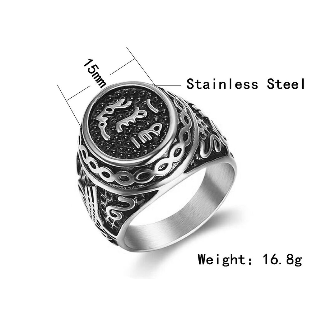Hip Hop Vintage Text Men's Stainless Steel Ring Wholesale | Wholesale Jewelry Only 2