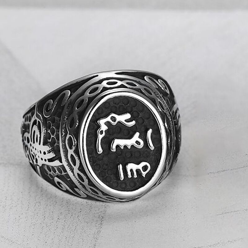 Hip Hop Vintage Text Men's Stainless Steel Ring Wholesale | Wholesale Jewelry Only 3