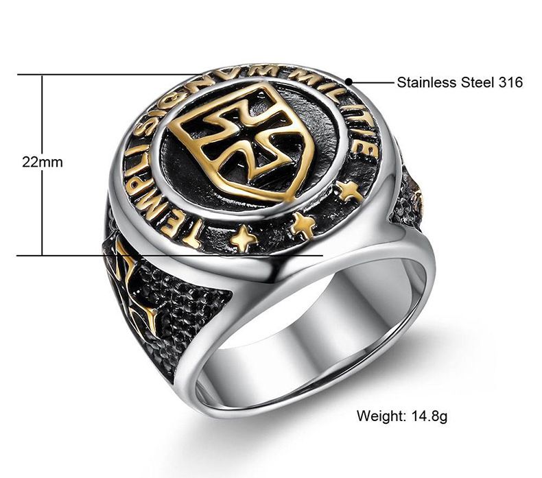 Vintage Punk Knight Cross Titanium Ring Wholesale | Wholesale Jewelry Only 4