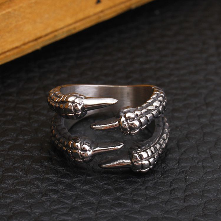 Titanium Punk Eagle Claw Vintage Men's Stainless Steel Ring | Wholesale Jewelry Only 2