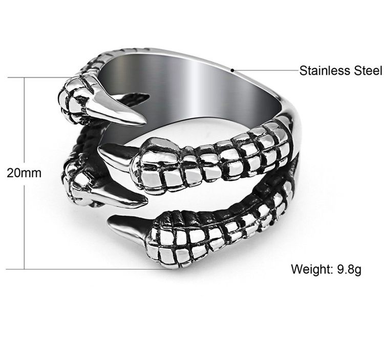 Titanium Punk Eagle Claw Vintage Men's Stainless Steel Ring | Wholesale Jewelry Only 3