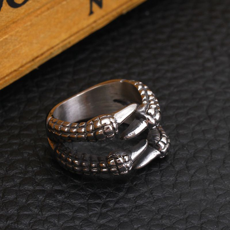 Titanium Punk Eagle Claw Vintage Men's Stainless Steel Ring | Wholesale Jewelry Only 4
