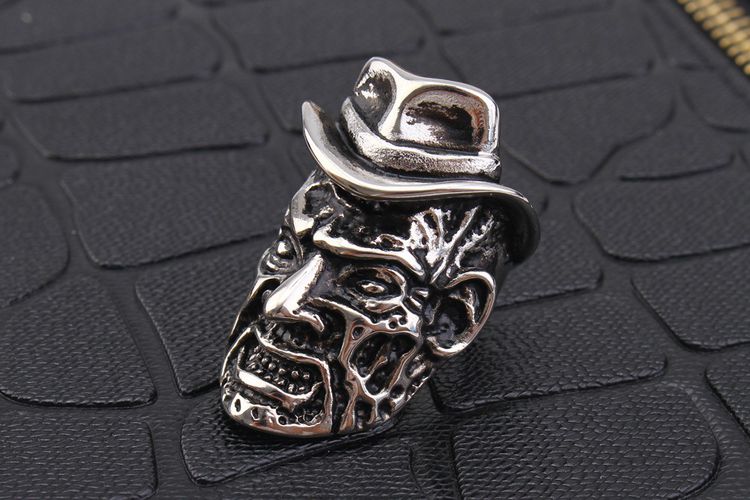 Cowboy Style Bowler Hat Vintage Old Man Stainless Steel Men's Ring | Wholesale Jewelry Only 3