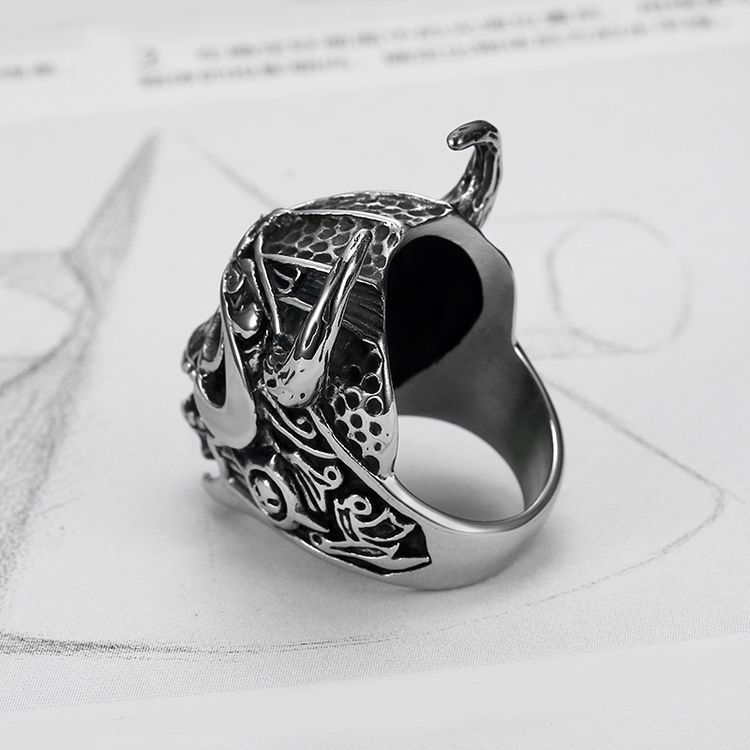 Punk Vintage Bull Warrior Skull Ring Stainless Steel Wholesale | Wholesale Jewelry Only 2