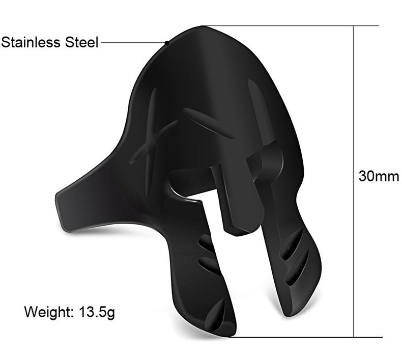 Men's Stainless Steel Ring Classic Warrior Helmet | Wholesale Jewelry Only 1