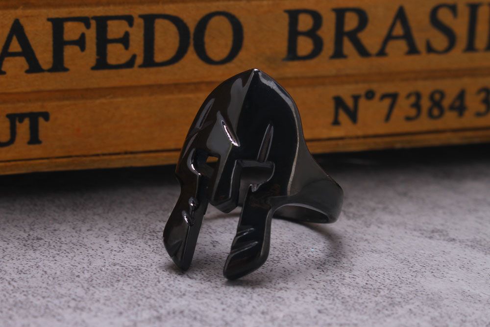 Men's Stainless Steel Ring Classic Warrior Helmet | Wholesale Jewelry Only 3