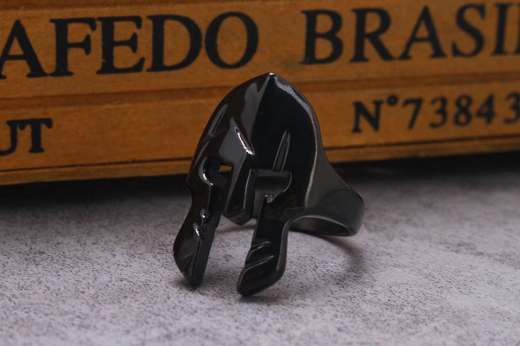 Men's Stainless Steel Ring Classic Warrior Helmet | Wholesale Jewelry Only 3