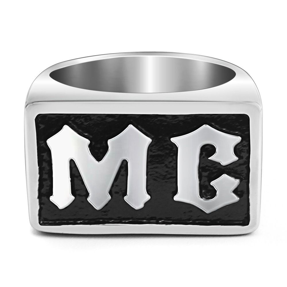 Wholesale Men's Alphabet Titanium Steel Ring Ancient Fashion | Wholesale Jewelry Only 0