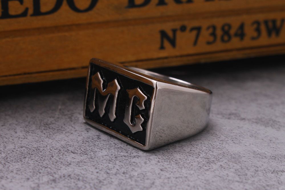 Wholesale Men's Alphabet Titanium Steel Ring Ancient Fashion | Wholesale Jewelry Only 3