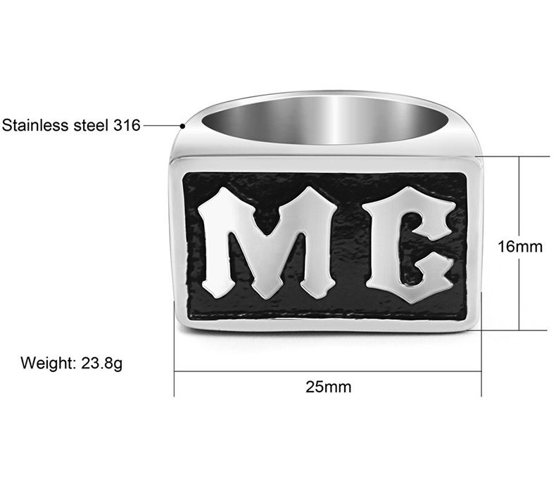 Wholesale Men's Alphabet Titanium Steel Ring Ancient Fashion | Wholesale Jewelry Only 4