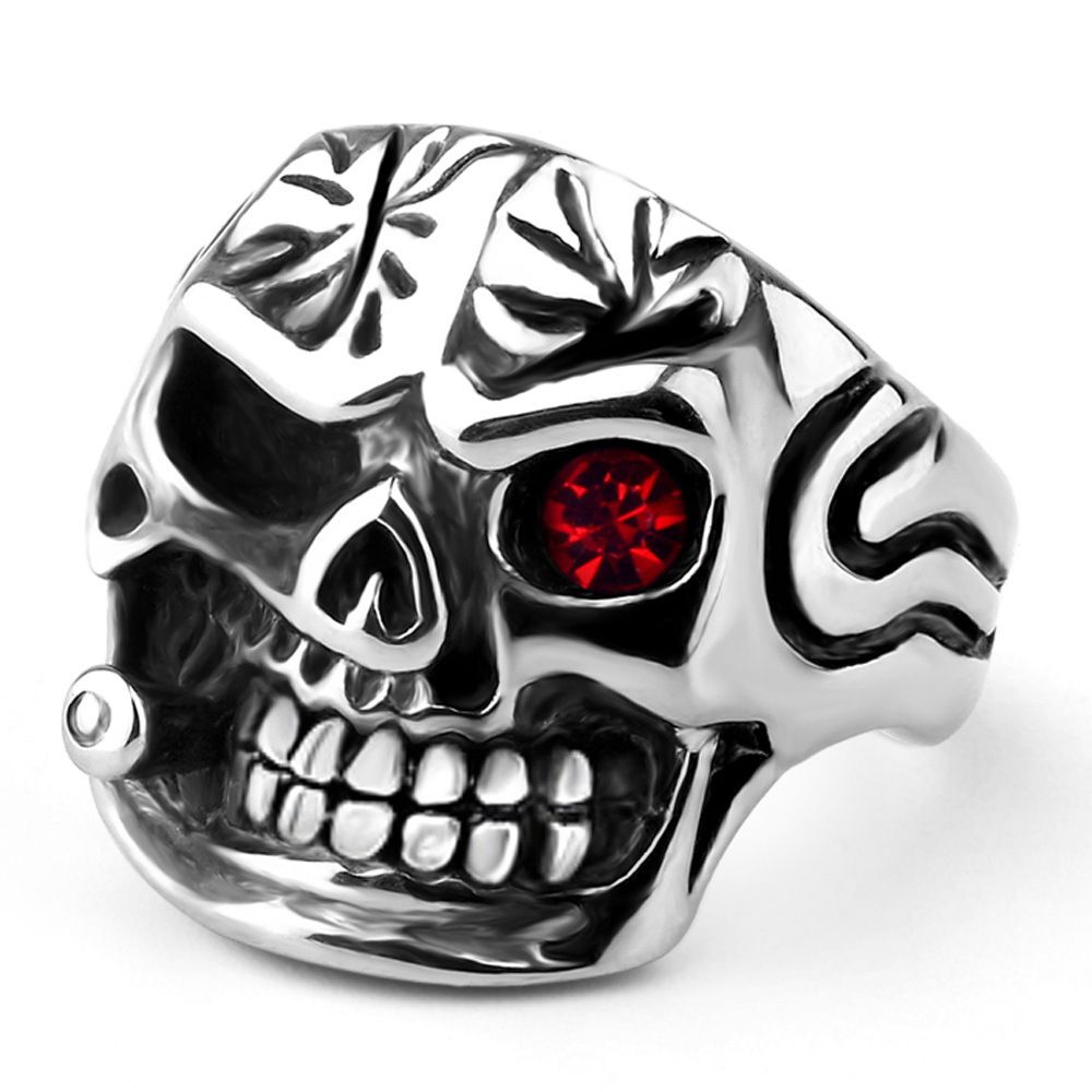 Men's Titanium Steel Ring Personalized Skull Punk Vintage | Wholesale Jewelry Only 0