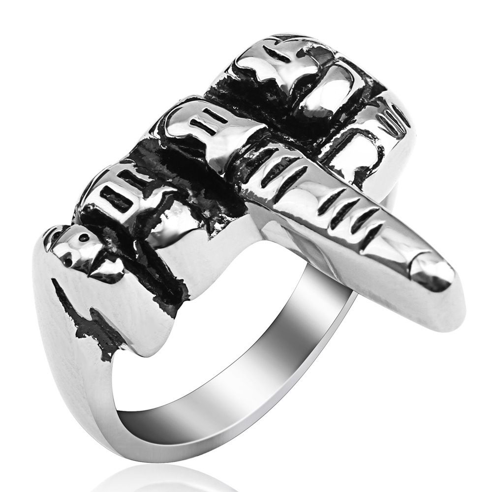 Wholesale Retro Rock Stainless Steel Ring FUCK Erect Middle Finger | Wholesale Jewelry Only 0