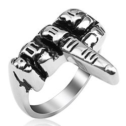 Wholesale Retro Rock Stainless Steel Ring FUCK Erect Middle Finger | Wholesale Jewelry Only