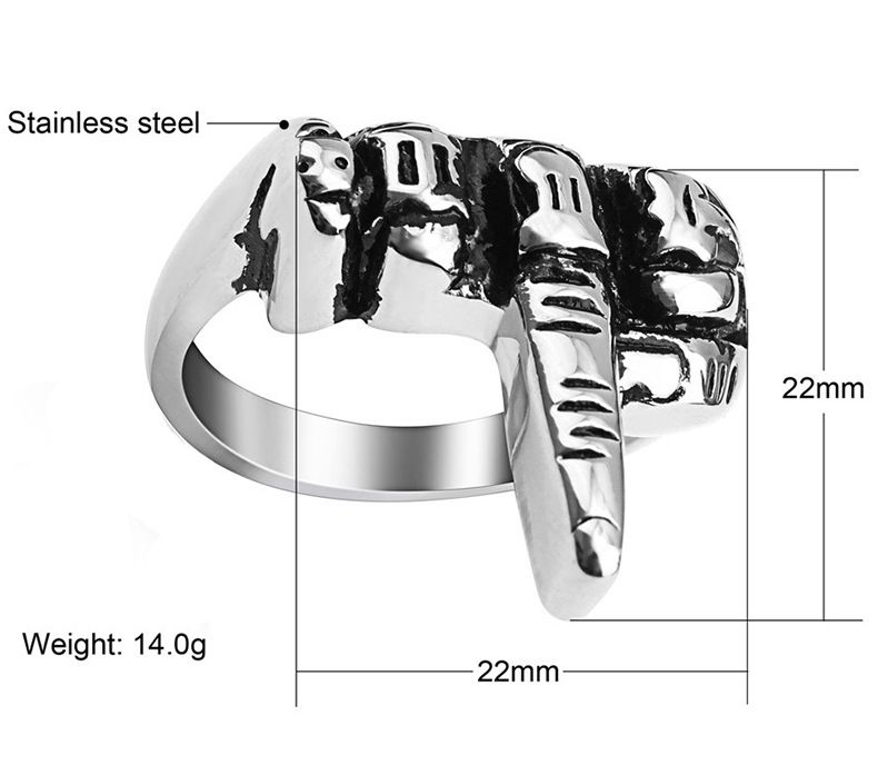 Wholesale Retro Rock Stainless Steel Ring FUCK Erect Middle Finger | Wholesale Jewelry Only 2