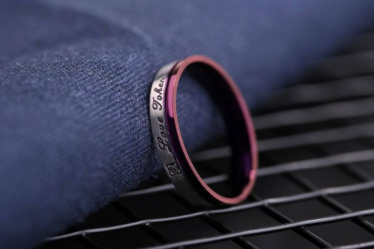 New Europe and the US fashion stainless steel purple couple's rings | Wholesale Jewelry Only 3