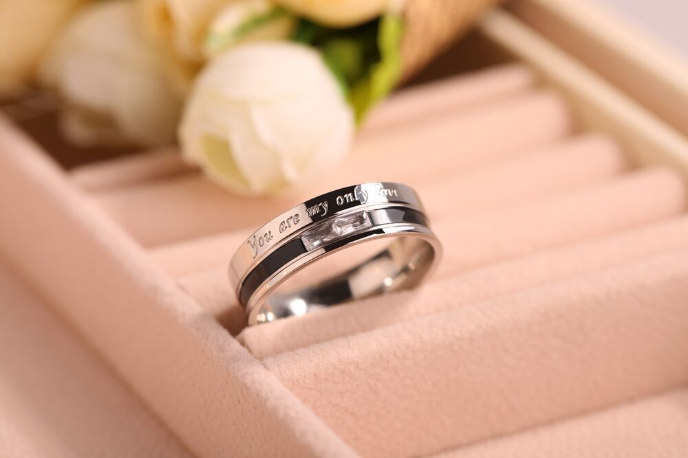 Wholesale Korean fashion temperament titanium Stainless steel couple ring with diamond personalized hipster jewelry | Wholesale Jewelry Only 1