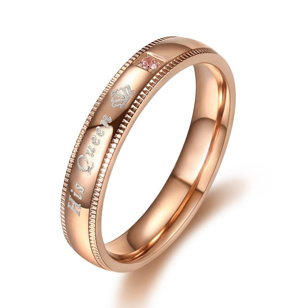 Hot Jewelry Wholesale her King his Queen Couple's Ring Personalized Titanium Steel Crown Ring | Wholesale Jewelry Only 4