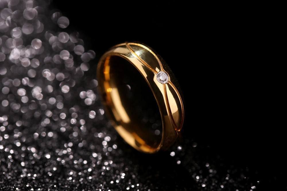 Korean version of the fashion trend couple ring 18K gold with zirconia creative stainless steel couple ring  | Wholesale Jewelry Only 3