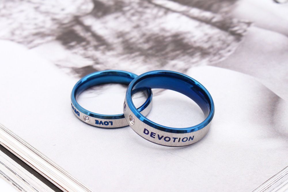 Wholesale Couple's Ring LOVE Engagement Ring Titanium Steel Ring Couple's Jewelry | Wholesale Jewelry Only 2