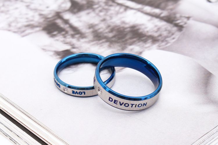 Wholesale Couple's Ring LOVE Engagement Ring Titanium Steel Ring Couple's Jewelry | Wholesale Jewelry Only 2