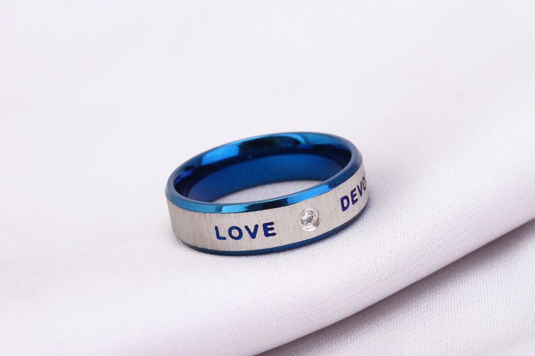 Wholesale Couple's Ring LOVE Engagement Ring Titanium Steel Ring Couple's Jewelry | Wholesale Jewelry Only 3