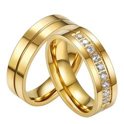 Hot new stainless steel fashion 18K men's and women's rings Couple titanium steel ring | Wholesale Jewelry Only