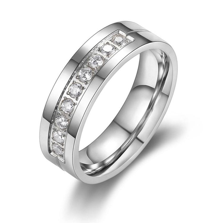 Fashion personalized new zirconia stainless steel couple ring | Wholesale Jewelry Only 2
