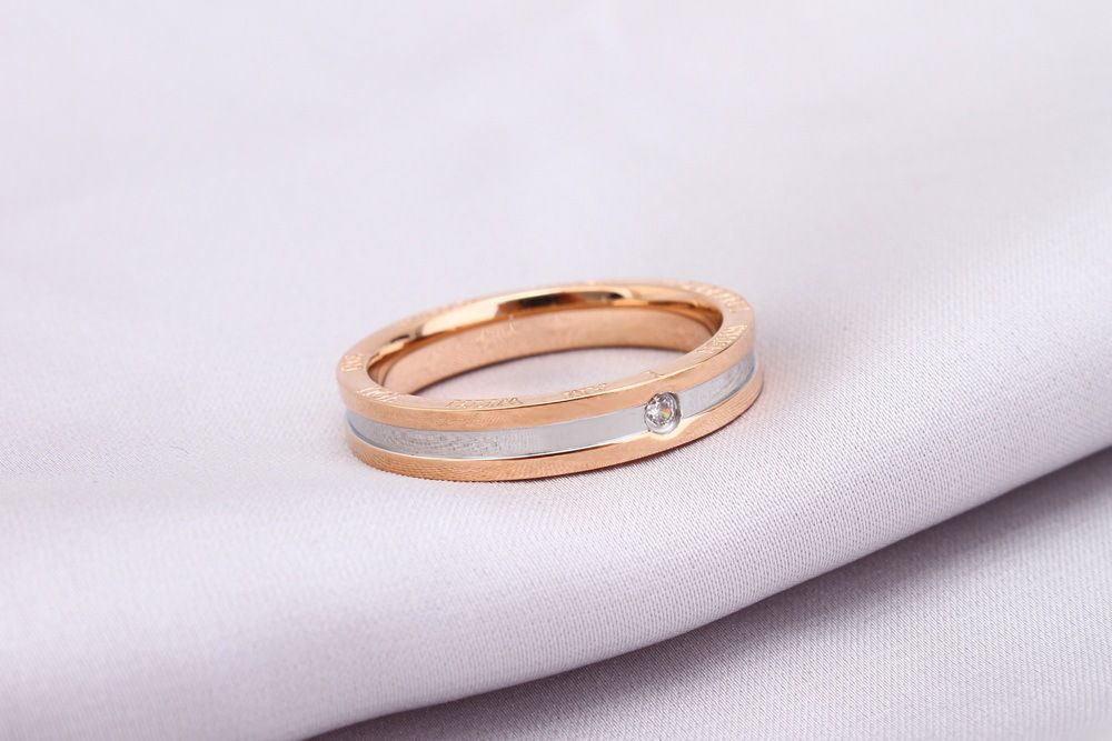 Hundred fashion diamonds black gold titanium steel men's and women's rings | Wholesale Jewelry Only 3