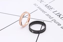 Japan and South Korea trendsetter couple ring frosted with diamonds titanium steel ring | Wholesale Jewelry Only