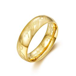 Europe and the United States retro domineering titanium steel men's gold ring | Wholesale Jewelry Only