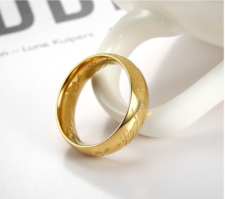 Europe and the United States retro domineering titanium steel men's gold ring | Wholesale Jewelry Only 3