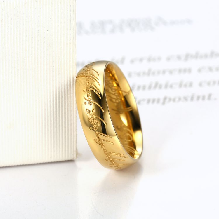 Europe and the United States retro domineering titanium steel men's gold ring | Wholesale Jewelry Only 4