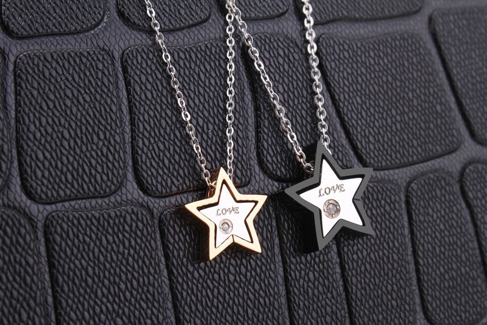 Fashion Star Pendant Fine Titanium Stainless Steel Couple Necklace | Wholesale Jewelry Only 1