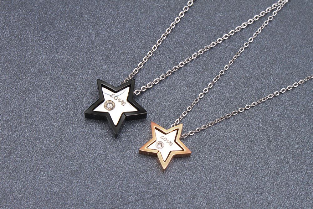 Fashion Star Pendant Fine Titanium Stainless Steel Couple Necklace | Wholesale Jewelry Only 2